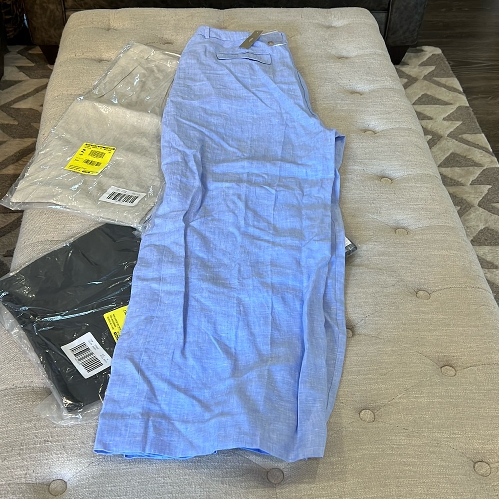 J Crew women’s 100% linen trouser pants lot of 3 size 16 wide leg